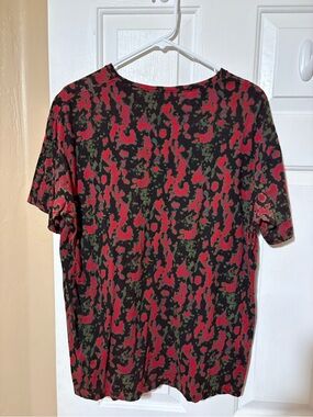 Marc By Marc Jacobs Black Red & Olive Abstract Short-Sleeve Shirt